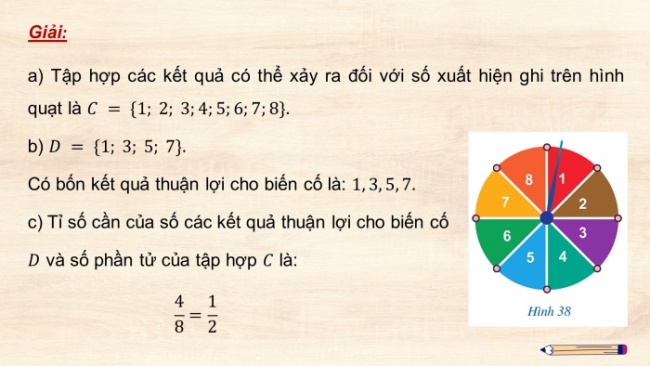 Soạn giáo án điện tử Toán 8 CD Chương 6 Bài 4: Xác suất của biến cố ngẫu nhiên trong một số trò chơi đơn giản