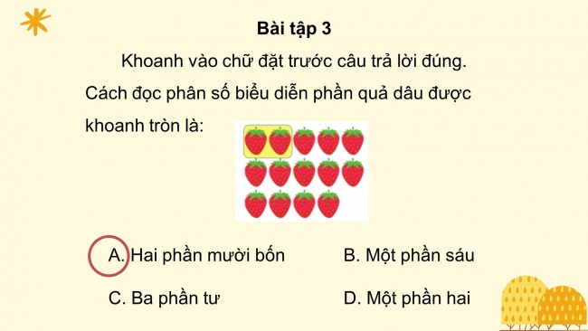 Soạn giáo án điện tử toán 4 cánh diều Bài 54: Khái niệm phân số (tiếp theo)