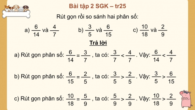 Soạn giáo án điện tử toán 4 cánh diều Bài 62: So sánh hai phân số khác mẫu số