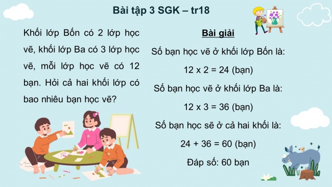 Soạn giáo án điện tử toán 4 KNTT Bài 42: Tính chất phân phối của phép nhân đối với phép cộng