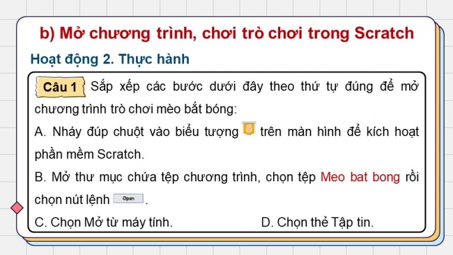 Soạn giáo án điện tử tin học 4 CTST Bài 12: Làm quen với scratch