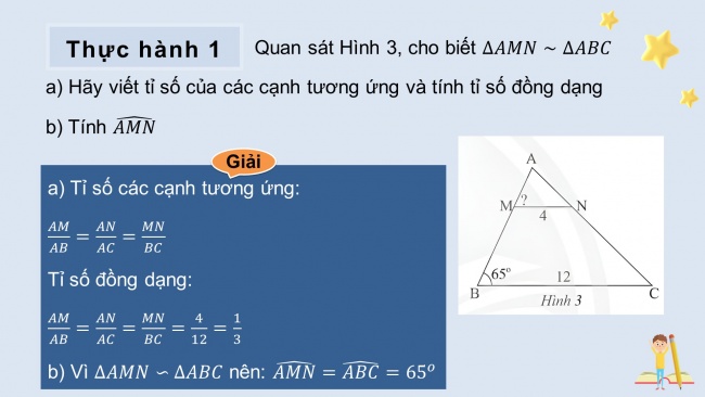 Soạn giáo án điện tử Toán 8 CTST Chương 8 Bài 1: Hai tam giác đồng dạng