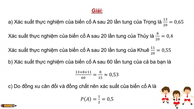 Soạn giáo án điện tử Toán 8 CTST Chương 9 Bài 2: Xác suất lí thuyết và xác suất thực nghiệm