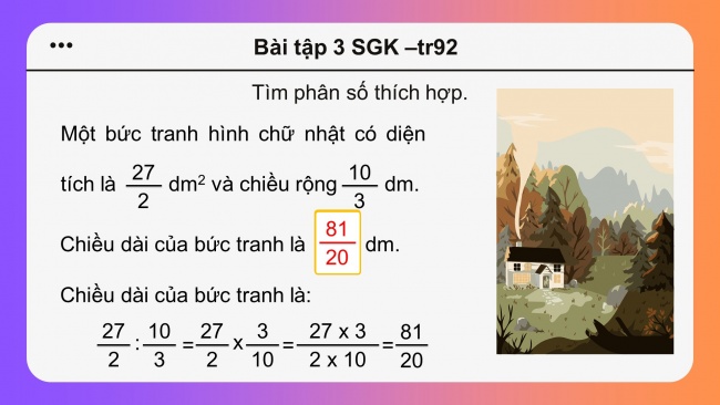 Soạn giáo án điện tử toán 4 KNTT Bài 64: Phép chia phân số