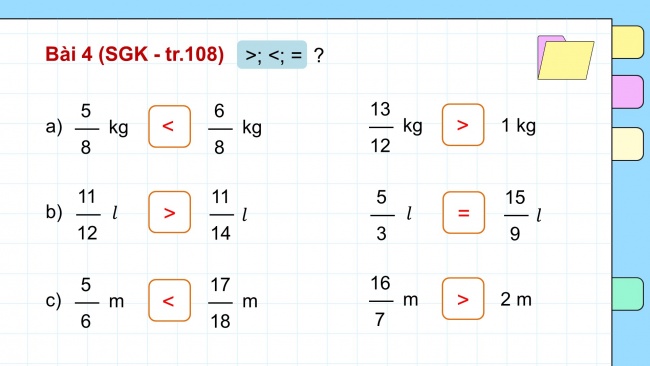 Soạn giáo án điện tử toán 4 KNTT Bài 69: Ôn tập phân số