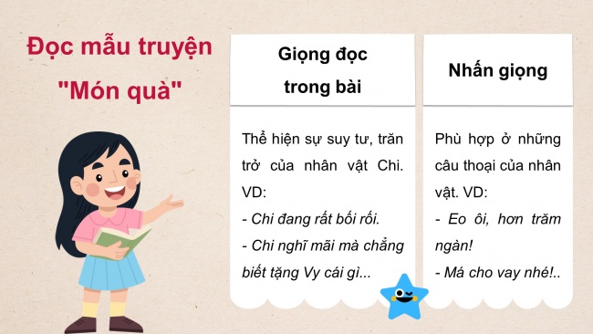 Soạn giáo án điện tử tiếng việt 4 cánh diều Bài 11 Đọc 1: Món quà