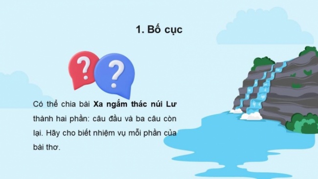 Soạn giáo án điện tử Ngữ văn 8 CD Bài 7 Đọc 3: Xa ngắm thác núi Lư