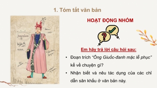 Soạn giáo án điện tử Ngữ văn 8 CD Bài 4 Đọc 3: Ông Giuốc-đanh mặc lễ phục