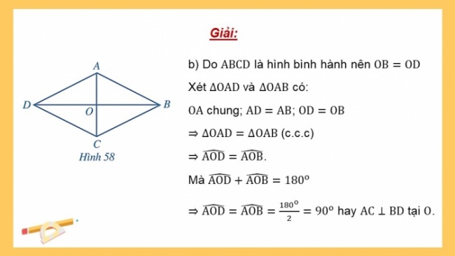 Soạn giáo án điện tử Toán 8 CD Chương 5 Bài 6: Hình thoi