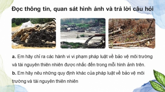 Soạn giáo án điện tử Công dân 8 CD Bài 5: Bảo vệ môi trường và tài nguyên thiên nhiên