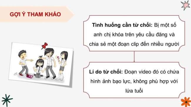 Soạn giáo án điện tử HĐTN 8 CTST (bản 2) Chủ đề 3: Xây dựng và giữ gìn các mối quan hệ - Hoạt động 5, 6, 7