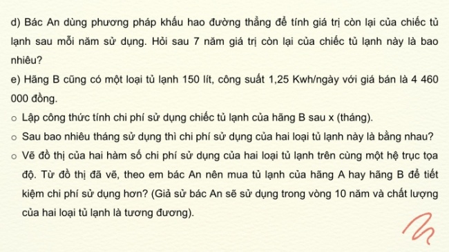 Soạn giáo án điện tử Toán 8 KNTT Hoạt động thực hành trải nghiệm 1: Một vài ứng dụng của hàm số bậc nhất trong tài chính