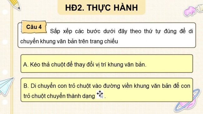 Soạn giáo án điện tử tin học 4 CTST Bài 10: Định dạng, tạo hiệu ứng cho trang chiếu