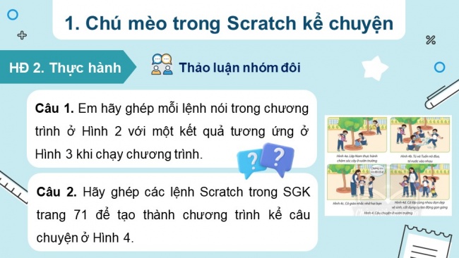 Soạn giáo án điện tử tin học 4 CTST Bài 13: Tạo chương trình máy tính để kể chuyện