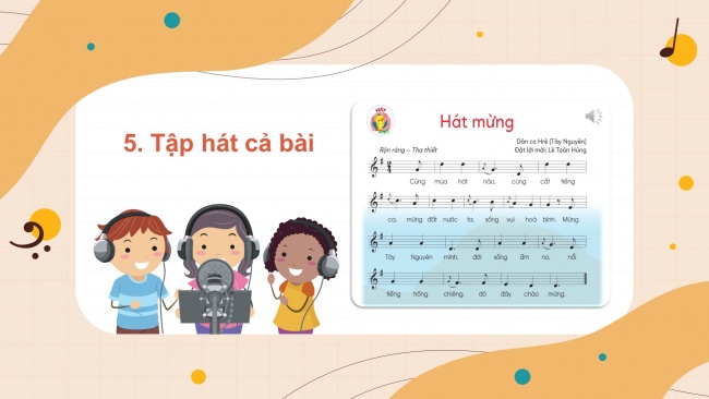 Soạn giáo án điện tử âm nhạc 4 cánh diều Tiết 19: Hát: Hát mừng