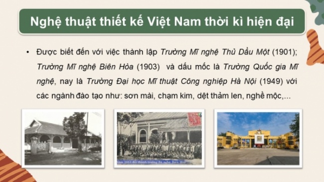 Soạn giáo án điện tử Mĩ thuật 8 KNTT Bài 14: Nghệ thuật thiết kế Việt Nam thời kì hiện đại