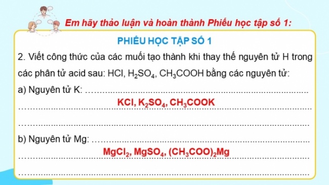 Soạn giáo án điện tử KHTN 8 CD Bài 12: Muối (P1)