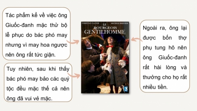 Soạn giáo án điện tử Ngữ văn 8 CD Bài 4 Đọc 3: Ông Giuốc-đanh mặc lễ phục