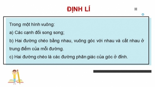 Soạn giáo án điện tử Toán 8 CD Chương 5 Bài 7: Hình vuông