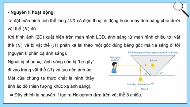 Soạn giáo án điện tử Toán 8 CD: HĐ thực hành và trải nghiệm - Chủ đề 2: Thực hành tạo Hologram