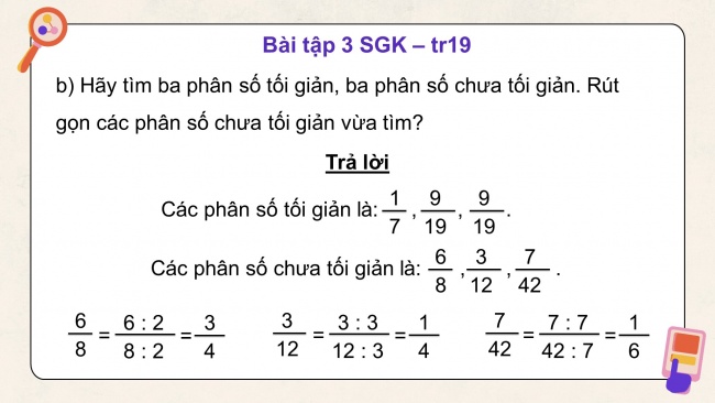 Soạn giáo án điện tử toán 4 cánh diều Bài 59: Rút gọn phân số