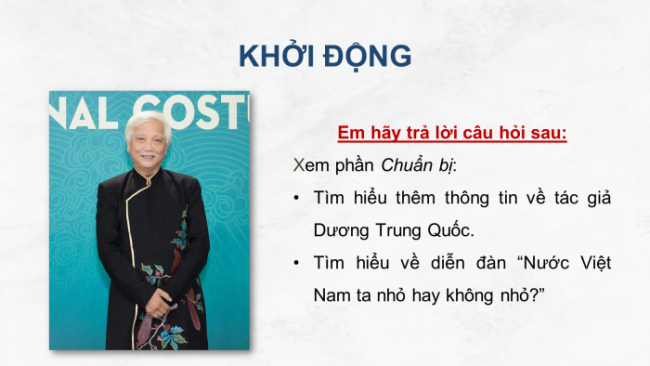 Soạn giáo án điện tử Ngữ văn 8 CD Bài 5 Đọc 4: Nước Việt Nam ta nhỏ hay không nhỏ?