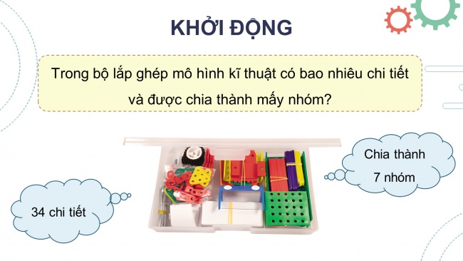 Soạn giáo án điện tử công nghệ 4 cánh diều Bài 8: Giới thiệu bộ lắp ghép mô hình kĩ thuật