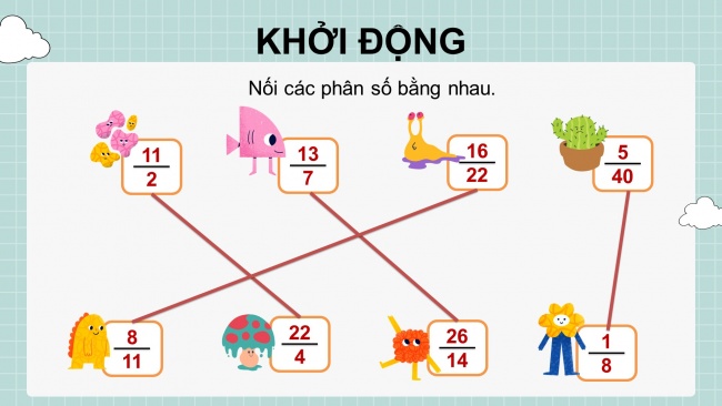 Soạn giáo án điện tử toán 4 KNTT Bài 56: Rút gọn phân số