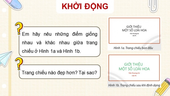 Soạn giáo án điện tử tin học 4 CTST Bài 10: Định dạng, tạo hiệu ứng cho trang chiếu