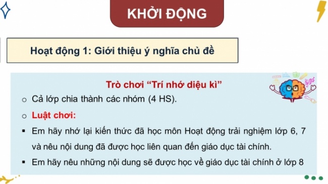 Soạn giáo án điện tử HĐTN 8 CTST (bản 1) Chủ đề 5: Làm quen với kinh doanh - Nhiệm vụ 1, 2, 3