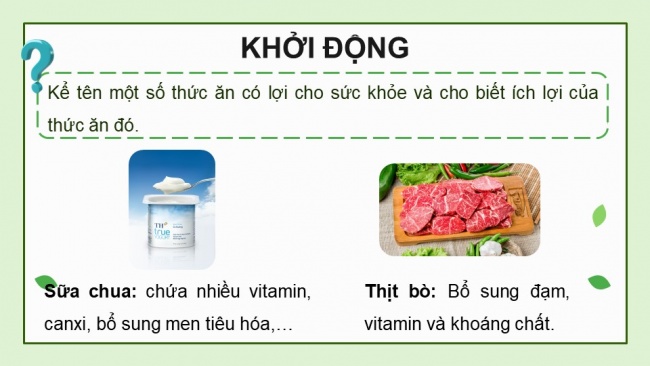 Soạn giáo án điện tử khoa học 4 cánh diều Bài 17: Các chất dinh dưỡng cần thiết cho cơ thể