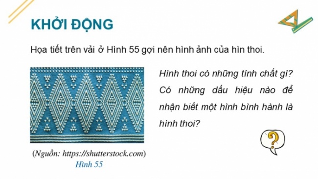 Soạn giáo án điện tử Toán 8 CD Chương 5 Bài 6: Hình thoi