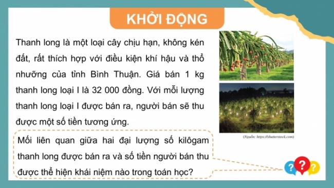 Soạn giáo án điện tử Toán 8 CD Chương 3 Bài 1: Hàm số