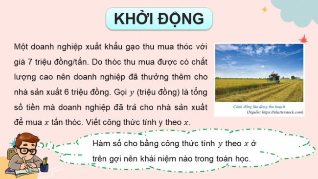 Soạn giáo án điện tử Toán 8 CD Chương 3 Bài 3: Hàm số bậc nhất y = ax + b (a ≠ 0)