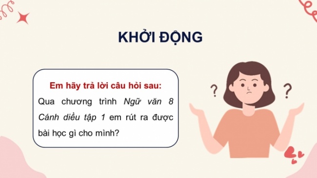 Soạn giáo án điện tử Ngữ văn 8 CD: Ôn tập và tự đánh giá cuối học kì 1