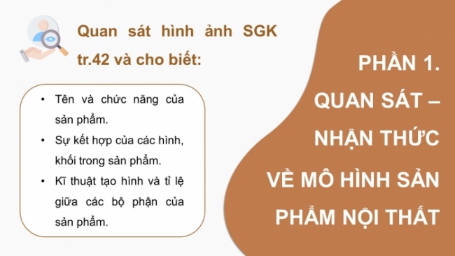 Soạn giáo án điện tử Mĩ thuật 8 CTST (bản 1) Bài 9: Thiết kế sản phẩm nội thất