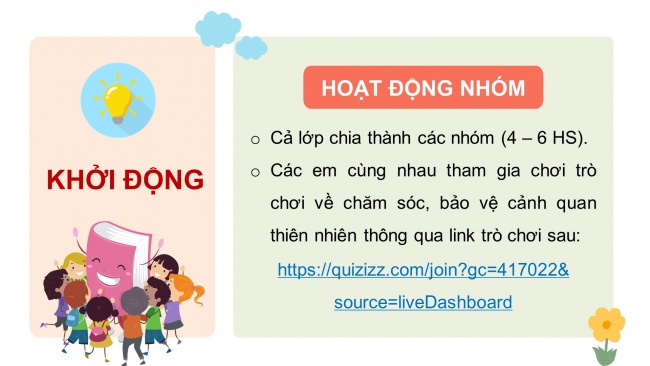 Soạn giáo án điện tử HĐTN 4 cánh diều Tuần 24: Chăm sóc, bảo vệ cảnh quan thiên nhiên quê hương - Hoạt động 2