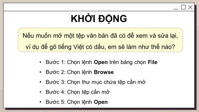 Soạn giáo án điện tử tin học 4 cánh diều Bài 2: Soạn thảo văn bản tiếng Việt và lưu tệp với tên mới