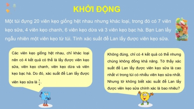 Soạn giáo án điện tử Toán 8 KNTT Bài 31: Cách tính xác suất của biến cố bằng tỉ số