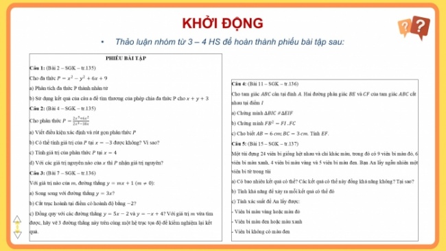 Soạn giáo án điện tử Toán 8 KNTT Bài: Bài tập ôn tập cuối năm