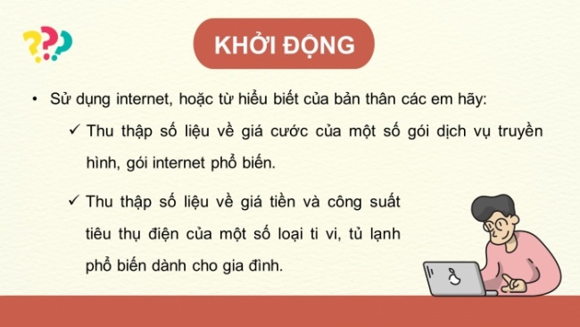 Soạn giáo án điện tử Toán 8 KNTT Hoạt động thực hành trải nghiệm 1: Một vài ứng dụng của hàm số bậc nhất trong tài chính