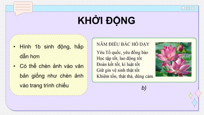 Soạn giáo án điện tử tin học 4 cánh diều Chủ đề E2 Bài 4: Chèn ảnh vào văn bản