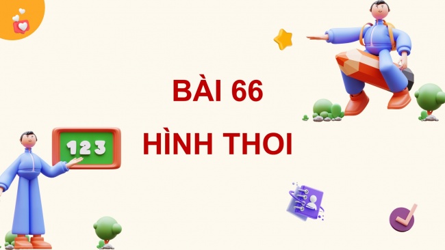 Soạn giáo án điện tử toán 4 cánh diều Bài 66: Hình thoi