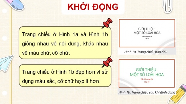 Soạn giáo án điện tử tin học 4 CTST Bài 10: Định dạng, tạo hiệu ứng cho trang chiếu