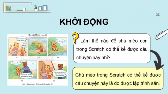 Soạn giáo án điện tử tin học 4 CTST Bài 13: Tạo chương trình máy tính để kể chuyện