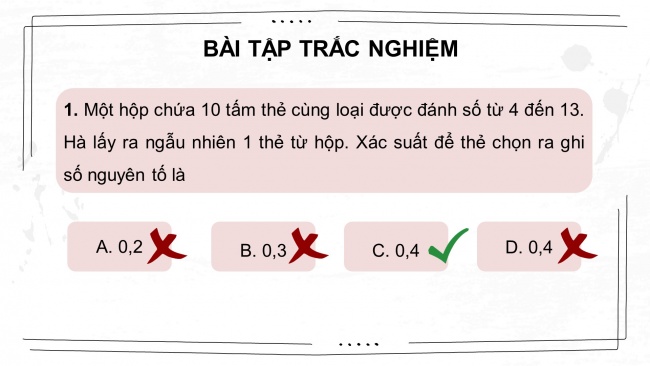 Soạn giáo án điện tử Toán 8 CTST: Bài tập cuối chương 9