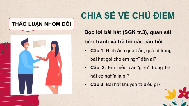 Soạn giáo án điện tử tiếng việt 4 cánh diều Bài 11 Đọc 1: Món quà