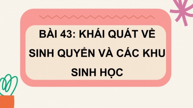 Soạn giáo án điện tử KHTN 8 CD Bài 43: Khái quát về Sinh quyển và các khu sinh học