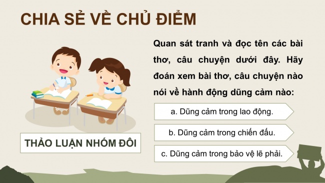 Soạn giáo án điện tử tiếng việt 4 cánh diều Bài 12 Đọc 1: Bài thơ về tiểu đội xe không kính