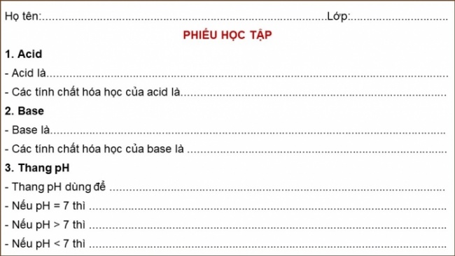 Soạn giáo án điện tử KHTN 8 CD: Bài tập (Chủ đề 2)